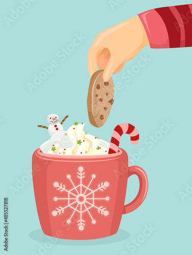 Hand Winter Hot Chocolate C...