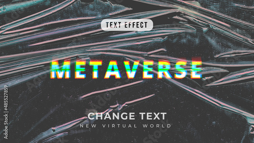 Metaverse  text effect and editable text effect 
with Transparent Stretch Plastic Wrap Texture  mockup