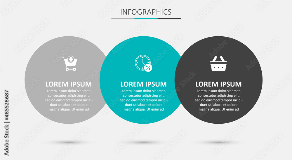 Set Clock and percent discount, Add to Shopping cart and basket. Business infographic template. Vector Set Clock and percent discount, Add to Shopping cart and basket. Business infographic template. Vector
