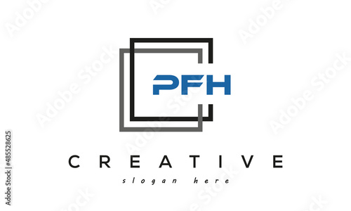 creative Three letters PFH square logo design photo