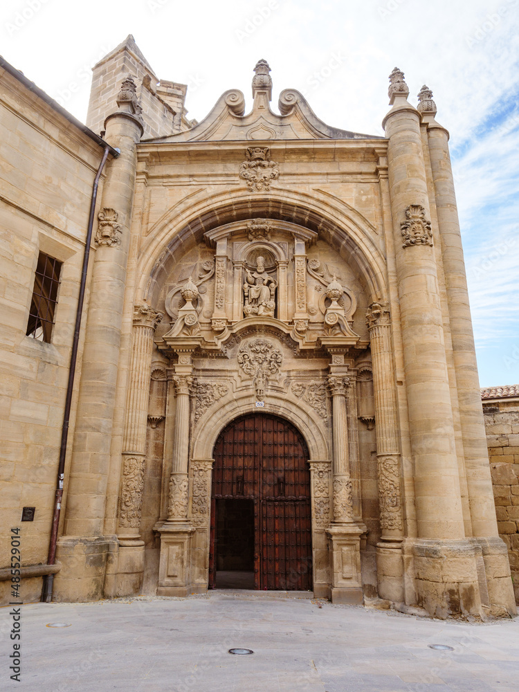 Baroque gate to ruins of Saint Peter church in Viana, Navarre, Spain. 18th century.