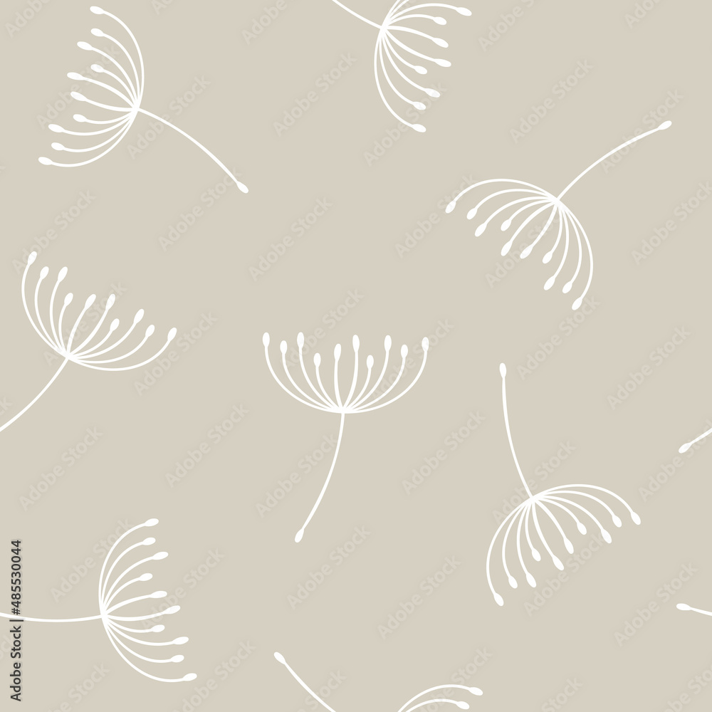 Flying dandelion seeds seamless pattern Flying dandelion seeds seamless pattern