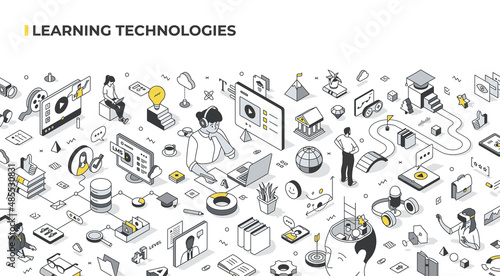 Online Learning & Education Isometric Illustration