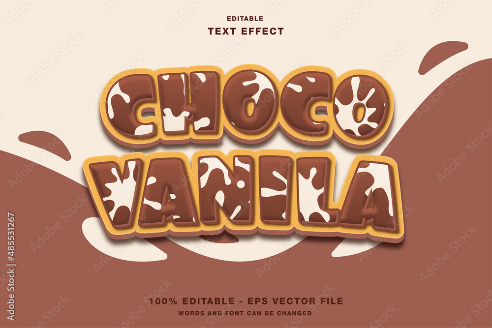 Choco Vanilla 3D Editable Text Effect