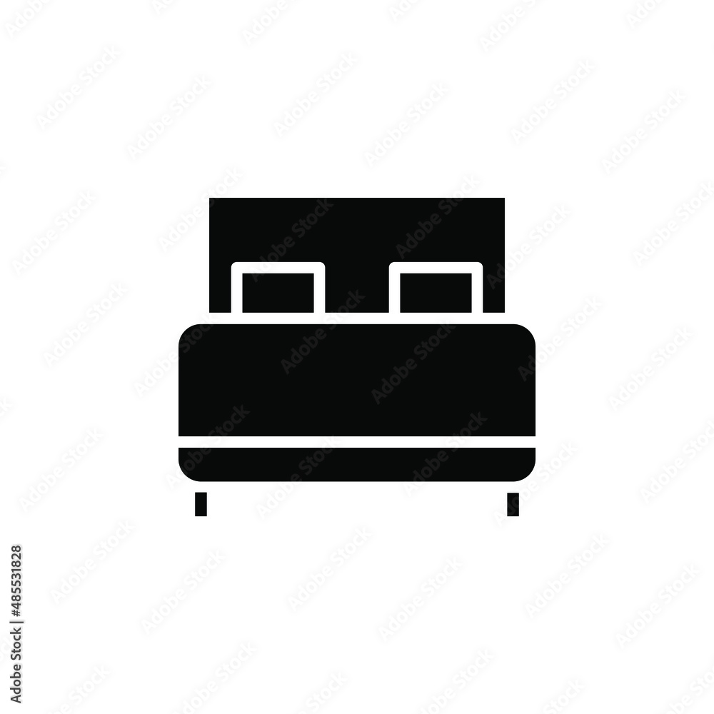 Bed, Bedroom Solid Icon Vector Illustration Logo Template. Suitable For Many Purposes. Bed, Bedroom Solid Icon Vector Illustration Logo Template. Suitable For Many Purposes.