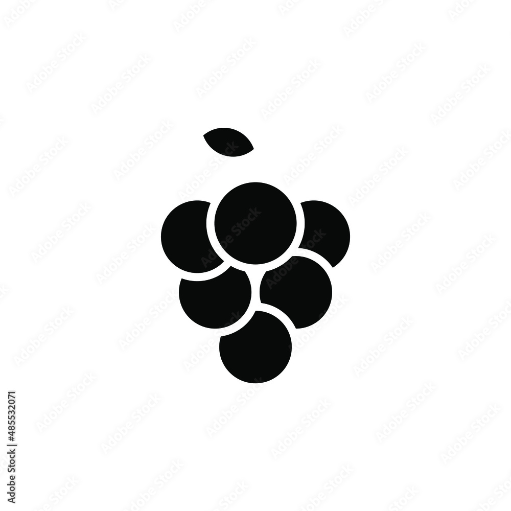 Grape Solid Icon Vector Illustration Logo Template. Suitable For Many Purposes. Grape Solid Icon Vector Illustration Logo Template. Suitable For Many Purposes.