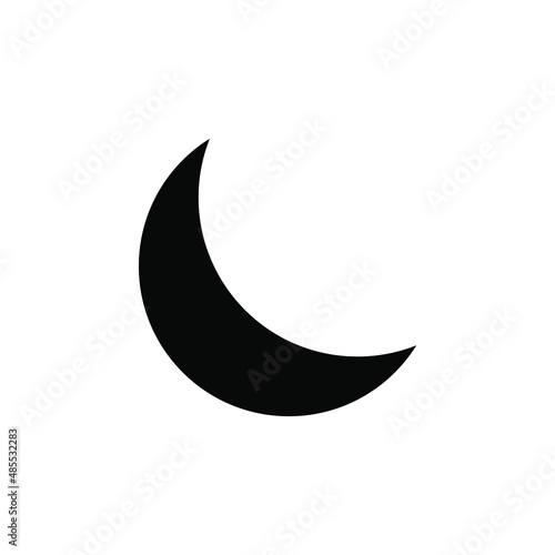 Moon, Night, Moonlight, Midnight Solid Icon Vector Illustration Logo Template. Suitable For Many Purposes.