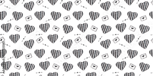 Abstract seamless watercolor heart pattern © Алена Гривенюк