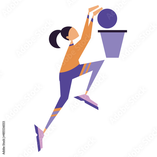 Girls represent various sport and sport games, running, boxing, skating, rollerblading, swimming, football, basketball, skiing, atletics