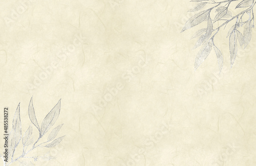 Backgrounds Web graphics Botanical style hand painted paper with silver leafy branches 