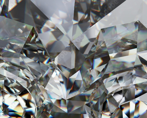 Принти на полотні Realistic diamond crystal with caustic close up texture background 3D rendering