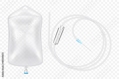 Medical dropper isolated on transparent background. Realistic 3d vector illustration.