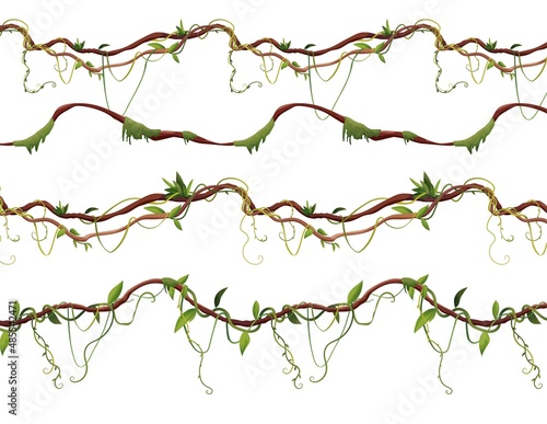 Fotografiet Seamless liana or vine pattern for 2d games