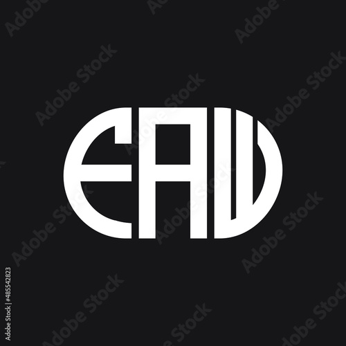 FAW letter logo design on black background. FAW creative initials letter logo concept. FAW letter design. photo