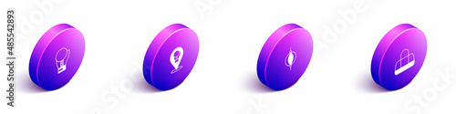 Set Isometric Boxing glove, Punching bag and Sport icon. Vector