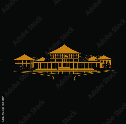 Parliament of Sri Lanka golden vector icon. Sri Lankankan Parliament building symbol.