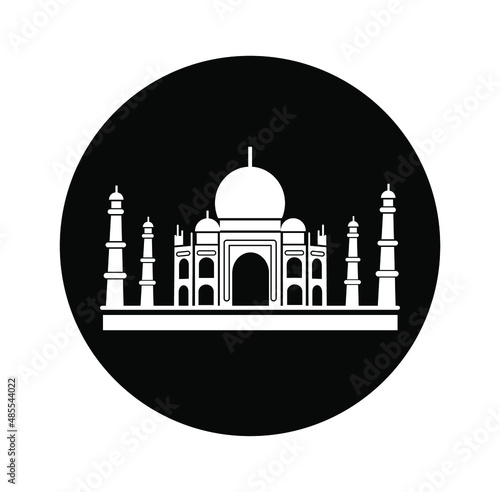 Taj Mahal vector icon. Taj Mahal building graphic symbol.