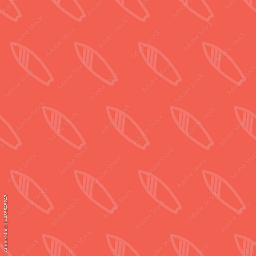 Pink seamless pattern with outline surfboard. Pink seamless pattern with outline surfboard.