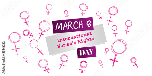 March 8 th - International womens rights day design banner