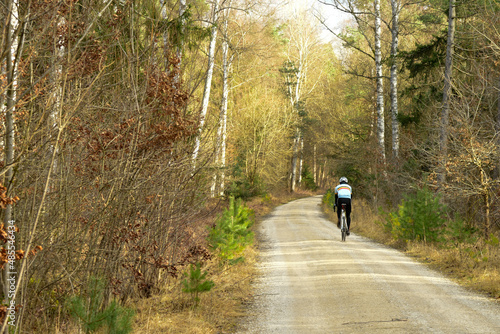 bike ride through the woods, beautiful day
