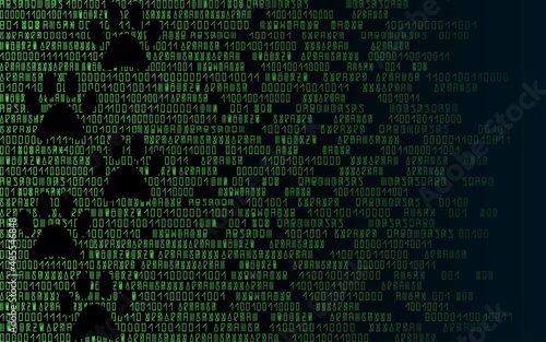 Sci-fi. Cyberpunk. Traces of cat's paws on a digital code.