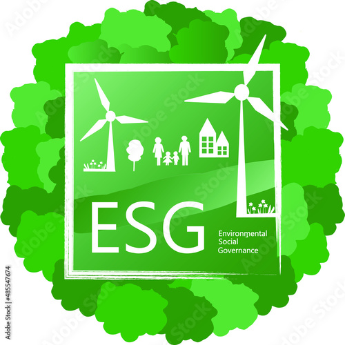 ESG concept of environmental, social and governance; sustainable development. Vector illustration, EPS 10