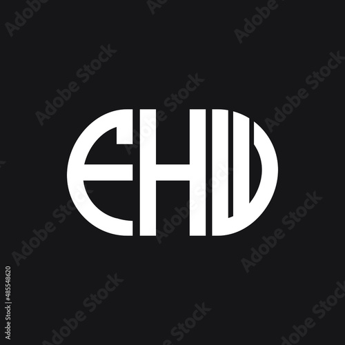 FHW letter logo design on black background. FHW creative initials letter logo concept. FHW letter design. photo