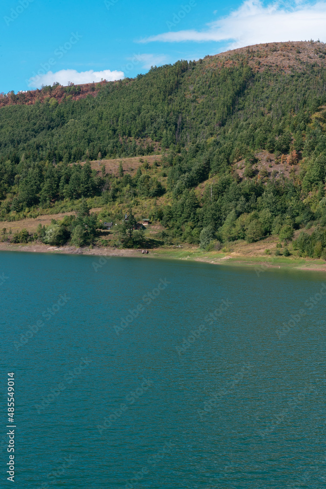 Uvac lake view, special natural reserve under the Serbia state's protection and habitat of griffon vultures Uvac lake view, special natural reserve under the Serbia state's protection and habitat of griffon vultures