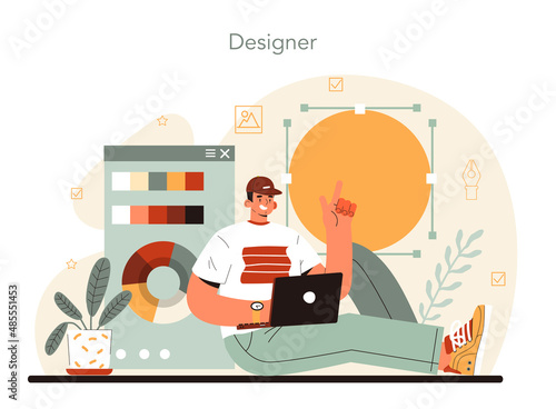 Designer concept. Art director working on media content. Creative process,