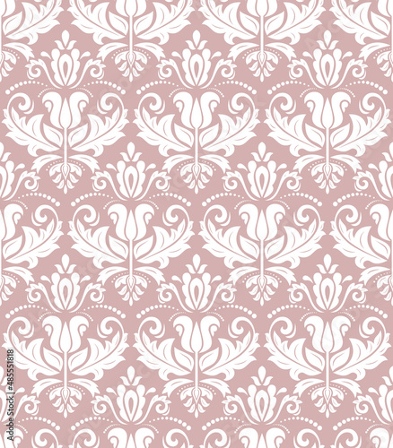 Orient classic purple and white pattern. Seamless abstract background with vintage elements. Orient background. Ornament for wallpaper and packaging