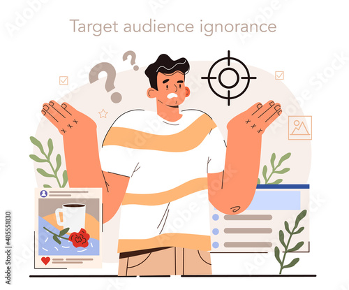 Blog promotion mistake. Target audience ignorance. Business marketing