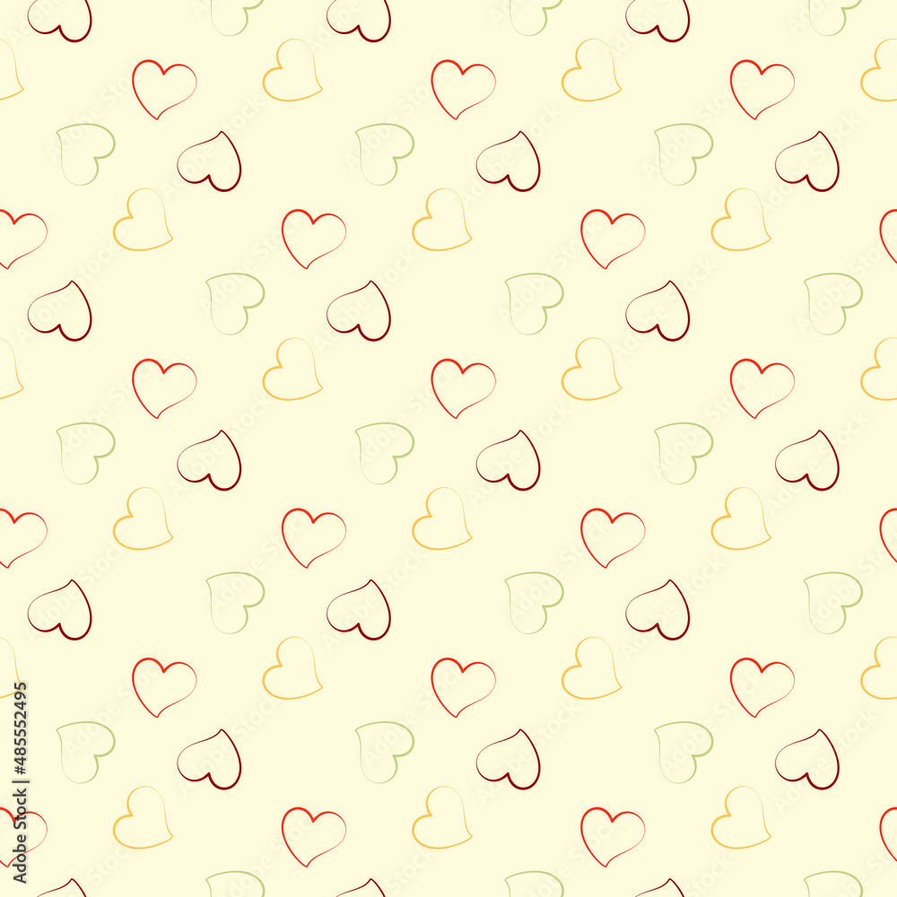 seamless pattern with elegant hearts pastel colors