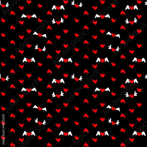 Vector seamless love symbol pattern, with stylish hearts