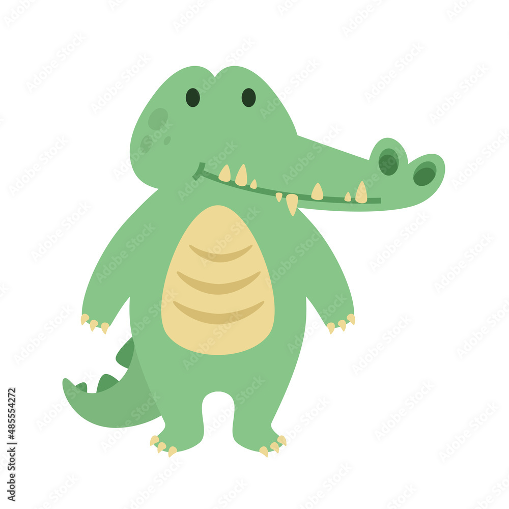 Obraz premium cartoon style illustration of a cute crocodile