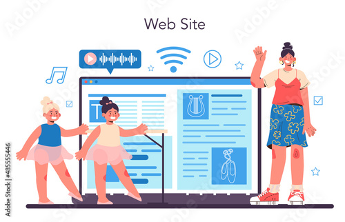 Dance teacher online service or platform. Choreographer in a dance