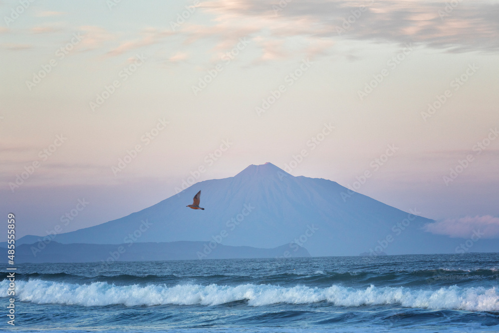 Tyatya volcano at sunset, Kunashir, South Kuriles Tyatya volcano at sunset, Kunashir, South Kuriles