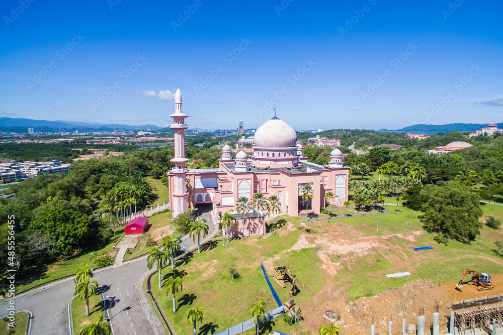 Aerial view of University Malaysia Sabah Mosque, Sabah Borneo East Malaysia