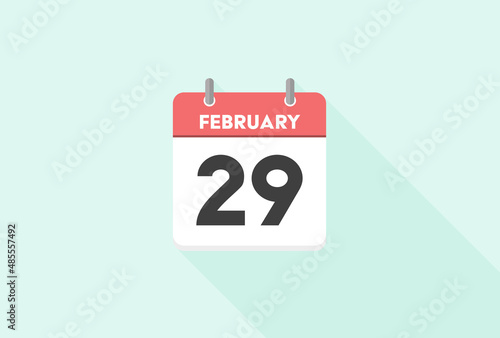 2月29日・FEBRUARY 29th の日めくりカレンダーのアイコン - 月末・うるう年のイメージ素材
