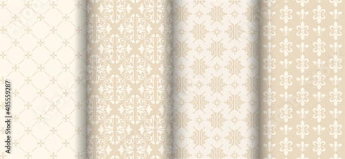 Set of background decorative seamless wallpaper - vector