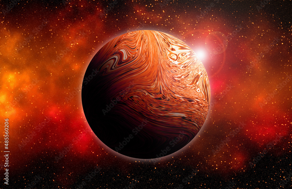 Unknown planet from outer space. Space nebula. Cosmic cluster of stars. Outer space background. 3D Illustration Unknown planet from outer space. Space nebula. Cosmic cluster of stars. Outer space background. 3D Illustration