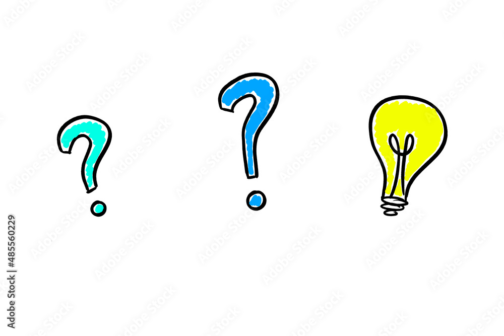Question mark and light bulb 