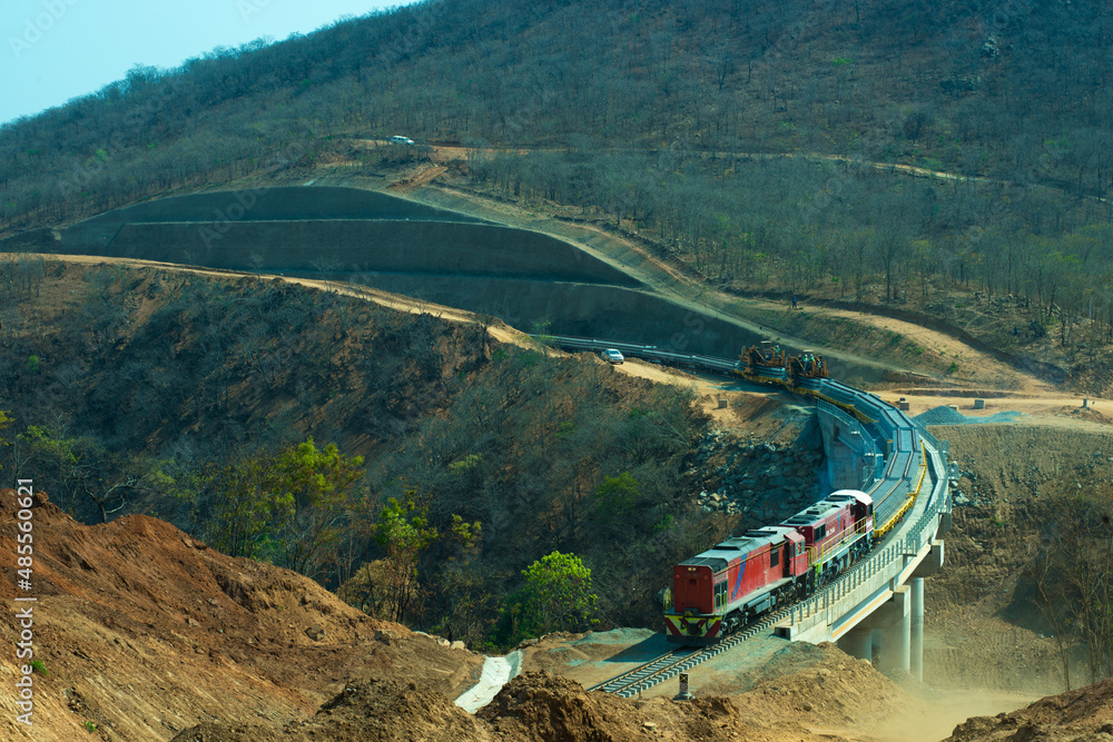 Naklejka premium Railway construction