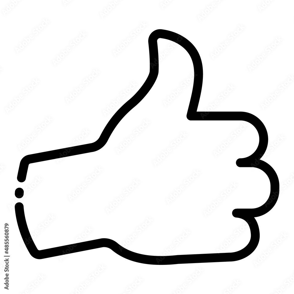 Thumbs Up Cartoon Flat Icon Isolated On White Background Thumbs Up Cartoon Flat Icon Isolated On White Background