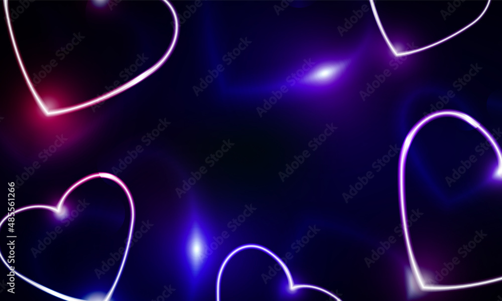 Neon heart sign or frame. Happy Valentine neon lights vector design Neon heart sign or frame. Happy Valentine neon lights vector design