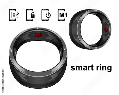 smart ring realistic isolated white background