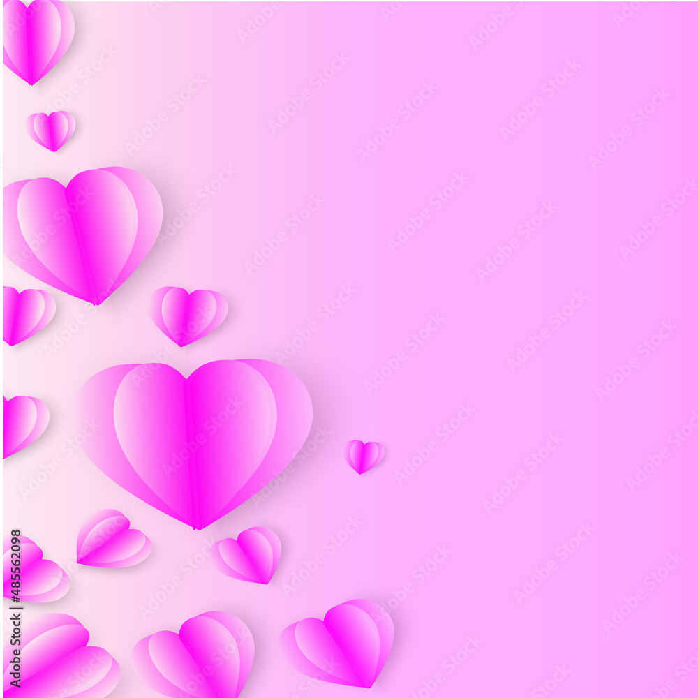 Valetine Day Couple Heart on pink background