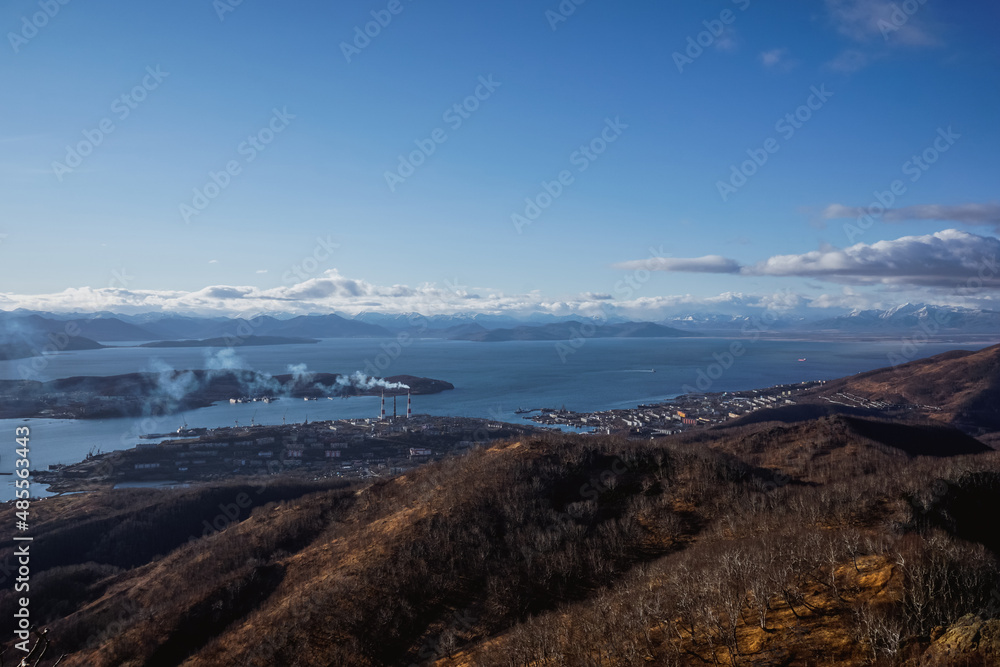 Obraz premium Beautiful view of Avacha Bay from the mountain