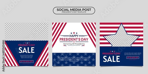 President Day social media post template design. It is suitable for poster, banner, greeting card, etc.