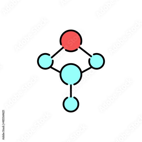 Calcium formule color line icon. Pictogram for web page