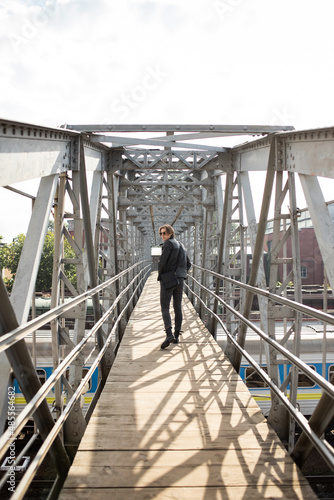 person on the bridge